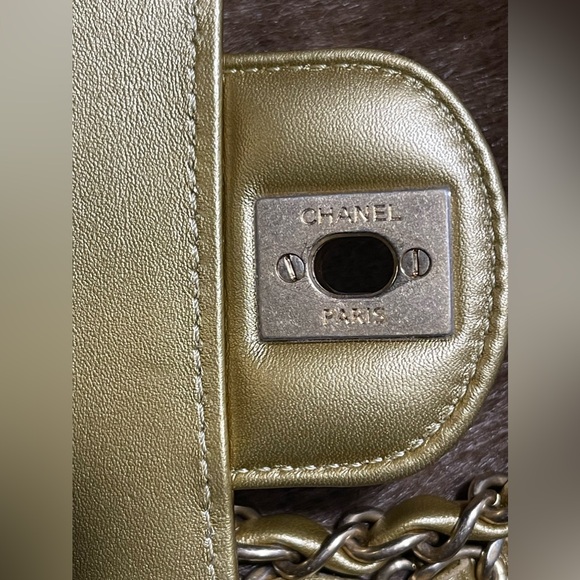 CHANEL Gold Embossed Croc Mini Flap Bag - Picture 10 of 16